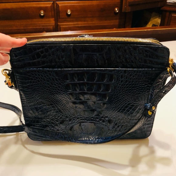 Brahmin Theo IPad/Tablet Navy Melbourne crossbody/Shoulder Bag - Picture 4 of 10